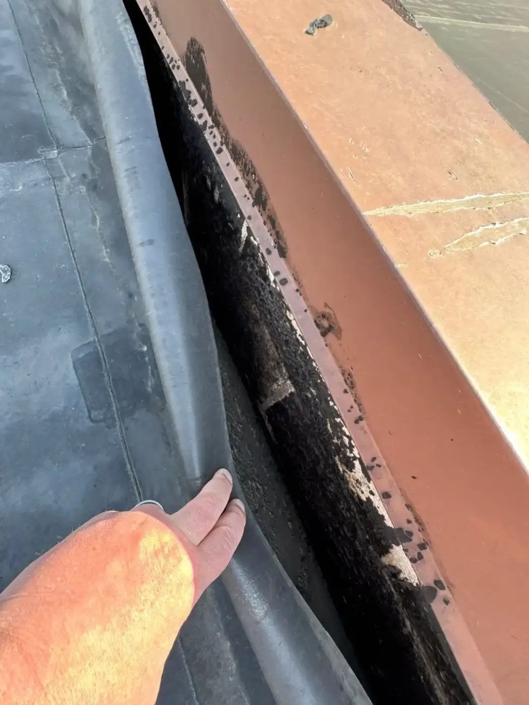 Tarping and dry-in on a Pendleton commercial roof
